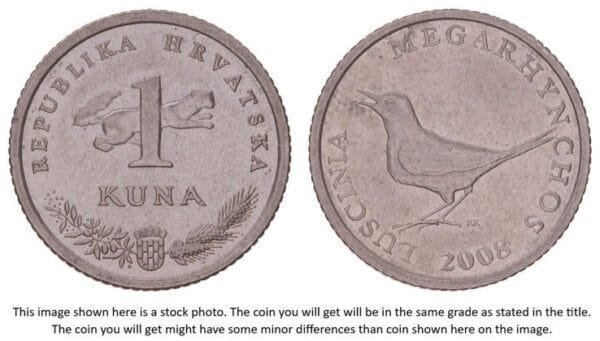 CROATIA 1 kuna 2008 / Latin text / XF-