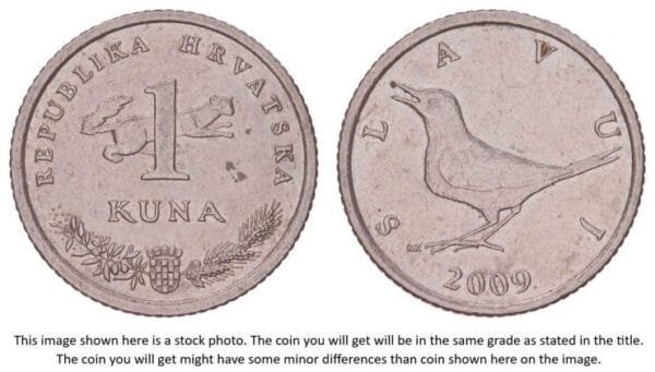 CROATIA 1 kuna 2009 / Croatian text / XF-