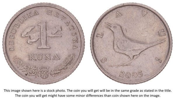 CROATIA 1 kuna 2005 / Croatian text / VF+