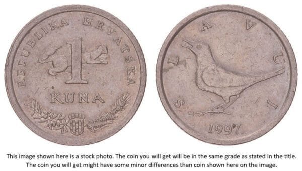 CROATIA 1 kuna 1997 / Croatian text / VF+