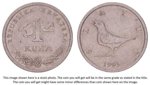 CROATIA 1 kuna 1993 / Croatian text / VF