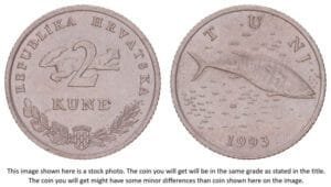 CROATIA 2 kune 1993 / Croatian text / XF-