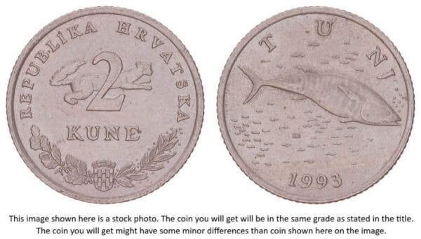 CROATIA 2 kune 1993 / Croatian text / XF-