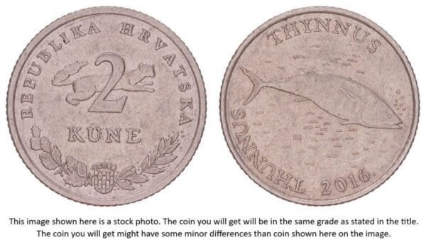 CROATIA 2 kune 2016 / Latin text / VF+