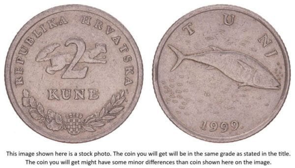 CROATIA 2 kune 1999 / Croatian text / VF