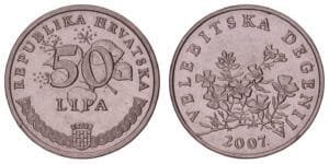 CROATIA 50 lipa 2007 / Croatian text / UNC