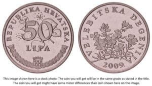 CROATIA 50 lipa 2009 / Croatian text / UNC