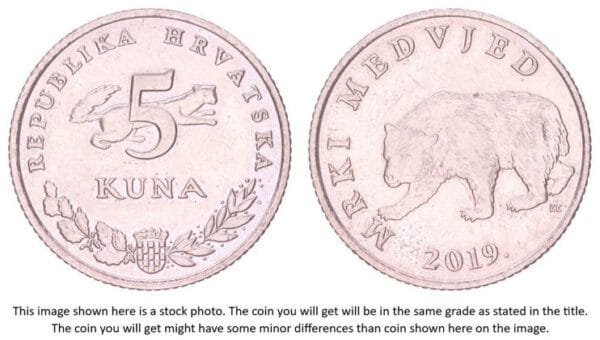 CROATIA 5 kuna 2019 / Croatian text / XF+