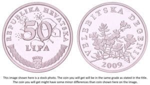 CROATIA 50 lipa 2009 / Croatian text / Proof