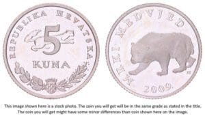 CROATIA 5 kuna 2009 / Croatian text / Proof