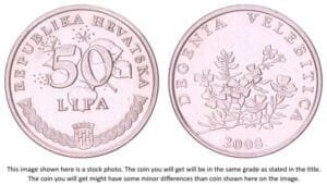 CROATIA 50 lipa 2008 / Latin text / UNC