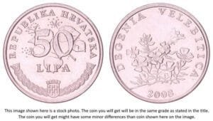 CROATIA 50 lipa 2008 / Latin text / UNC-