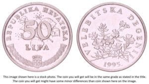 CROATIA 50 lipa 1995 / Croatian text / UNC-