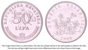 CROATIA 50 lipa 2000 / Latin text / XF+