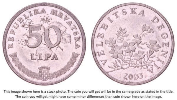 CROATIA 50 lipa 2003 / Latin text / VF+