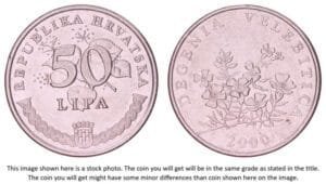 CROATIA 50 lipa 2000 / Latin text / XF-