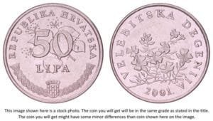 CROATIA 50 lipa 2001 / Croatian text / XF