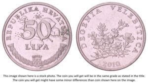 CROATIA 50 lipa 2010 / Latin text / XF