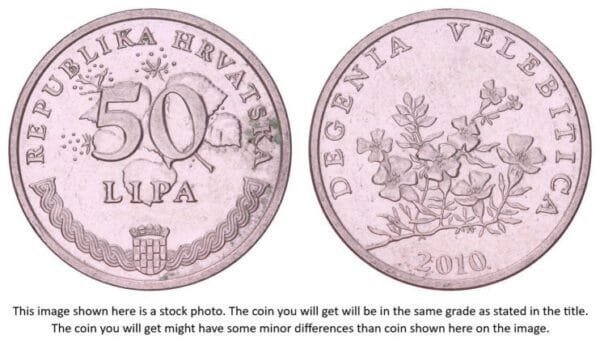 CROATIA 50 lipa 2010 / Latin text / XF