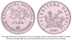 CROATIA 50 lipa 1993 / Croatian text / XF