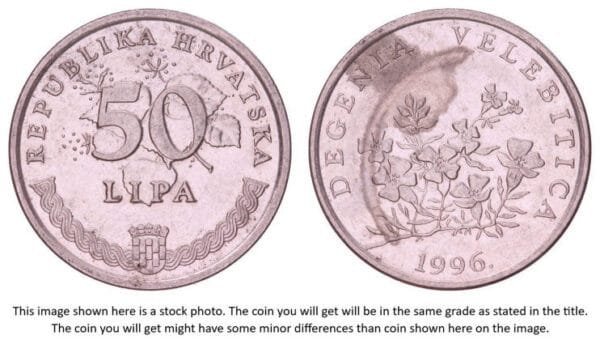 CROATIA 50 lipa 1996 / Latin text / XF