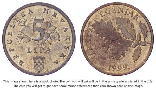 CROATIA 5 lipa 1999 / Croatian text / VF+