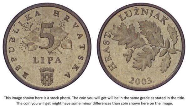CROATIA 5 lipa 2003 / Croatian text / UNC-