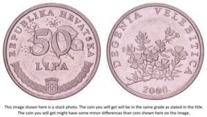 CROATIA 50 lipa 2008 / Latin text / XF+