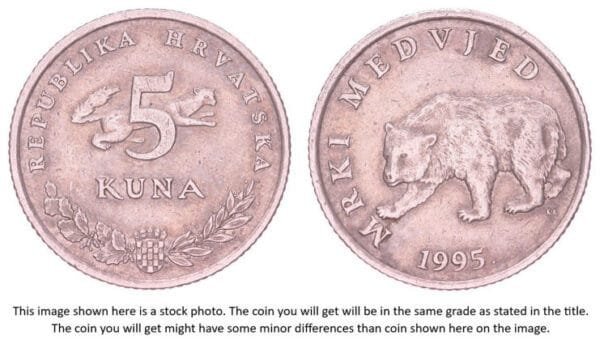 CROATIA 5 kuna 1995 / Croatian text / VF