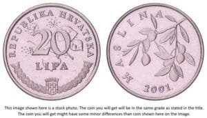 CROATIA 20 lipa 2001 / Croatian text / VF+