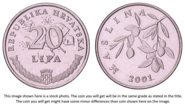 CROATIA 20 lipa 2001 / Croatian text / VF+