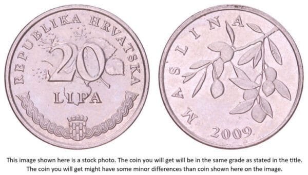 CROATIA 20 lipa 2009 / Croatian text / UNC-