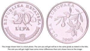 CROATIA 20 lipa 2008 / Latin text / UNC-