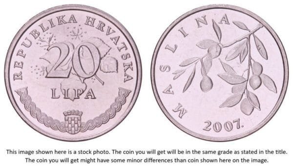 CROATIA 20 lipa 2007 / Croatian text / UNC