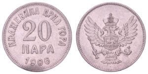 MONTENEGRO 20 para 1906 XF-