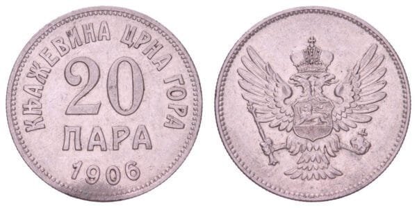MONTENEGRO 20 para 1906 XF-