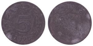YUGOSLAVIA 5 para 1920 VF-