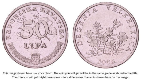 CROATIA 50 lipa 2006 / Latin text / VF