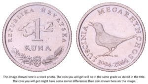 CROATIA 1 kuna 2014 / 20th anniversary of Kuna / XF-