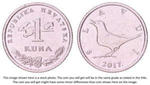 CROATIA 1 kuna 2017 / Croatian text / XF-