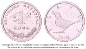 CROATIA 1 kuna 2007 / Croatian text / XF-