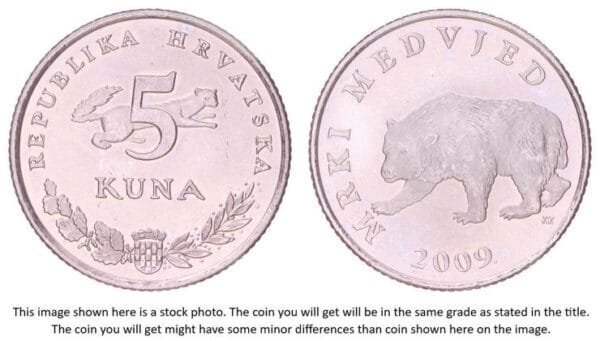 CROATIA 5 kuna 2009 / Croatian text / UNC