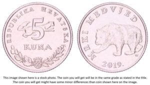 CROATIA 5 kuna 2019 / Croatian text / XF