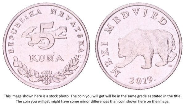 CROATIA 5 kuna 2019 / Croatian text / VF-