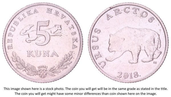 CROATIA 5 kuna 2018 / Latin text / VF-