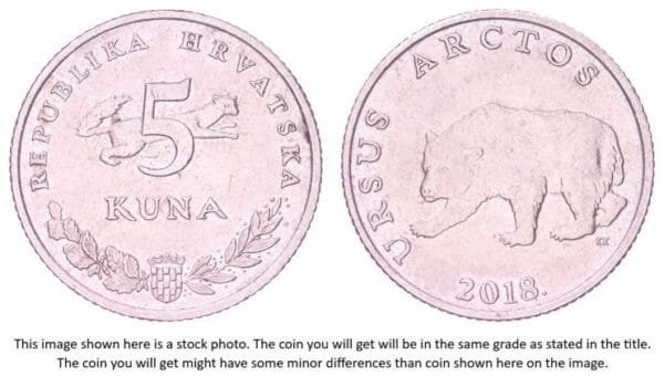 CROATIA 5 kuna 2018 / Latin text / VF