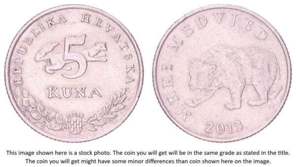 CROATIA 5 kuna 2013 / Croatian text / VF