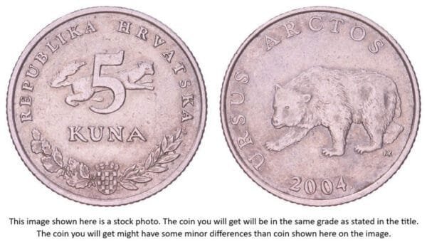 CROATIA 5 kuna 2004 / Latin text / VF