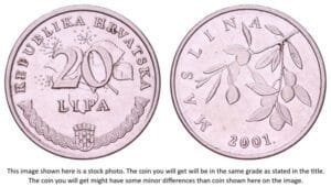 CROATIA 20 lipa 2001 / Croatian text / XF+