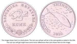 CROATIA 2 kune 2018 / Latin text / VF+